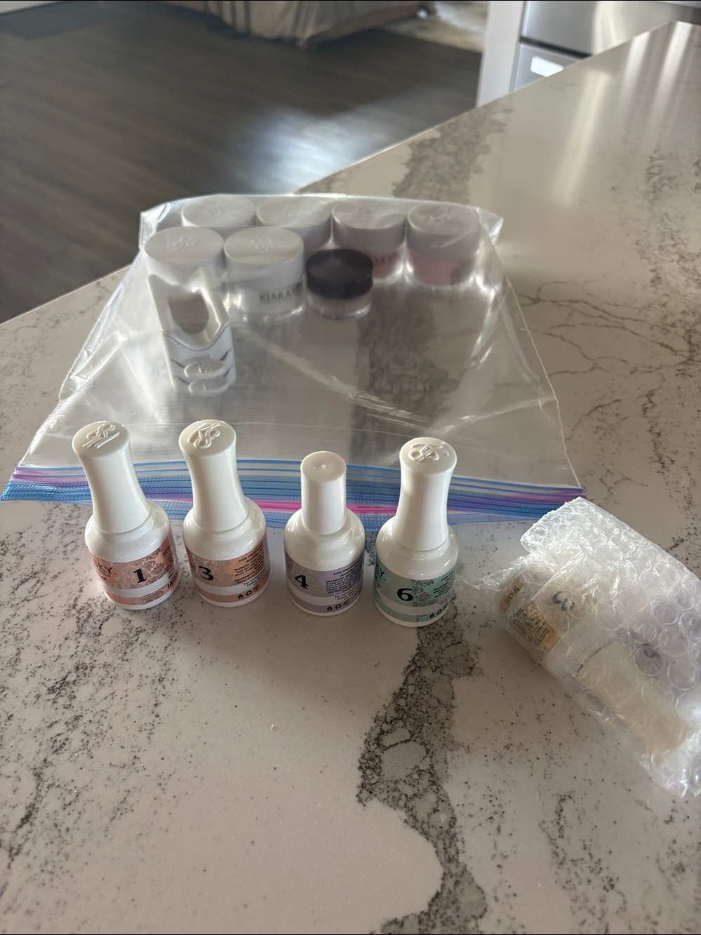 Kiara Sky Dip powder Set in Pastel Neutrals - Cream and Pink Tones